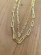 Gold Paperclip Chain Necklace by Hannah May Jewelry