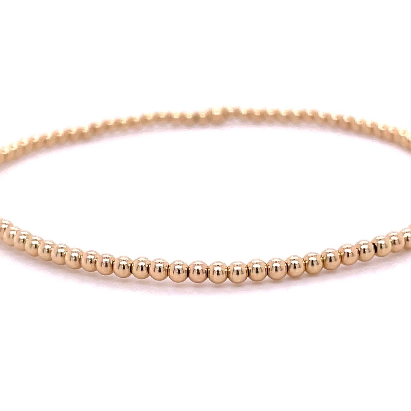 Gold Beaded Bracelet 2mm Hannah May Jewelry