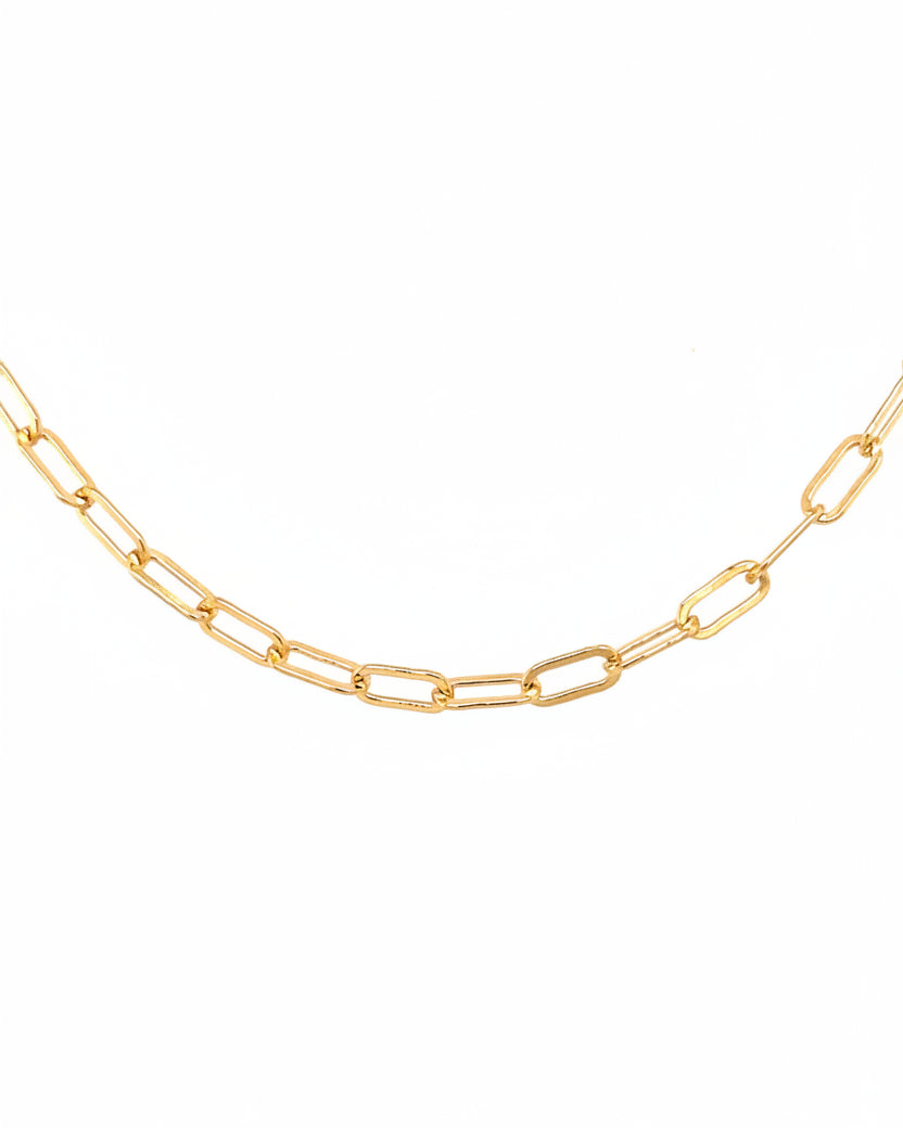 Gold Paperclip Chain Necklace by Hannah May Jewelry