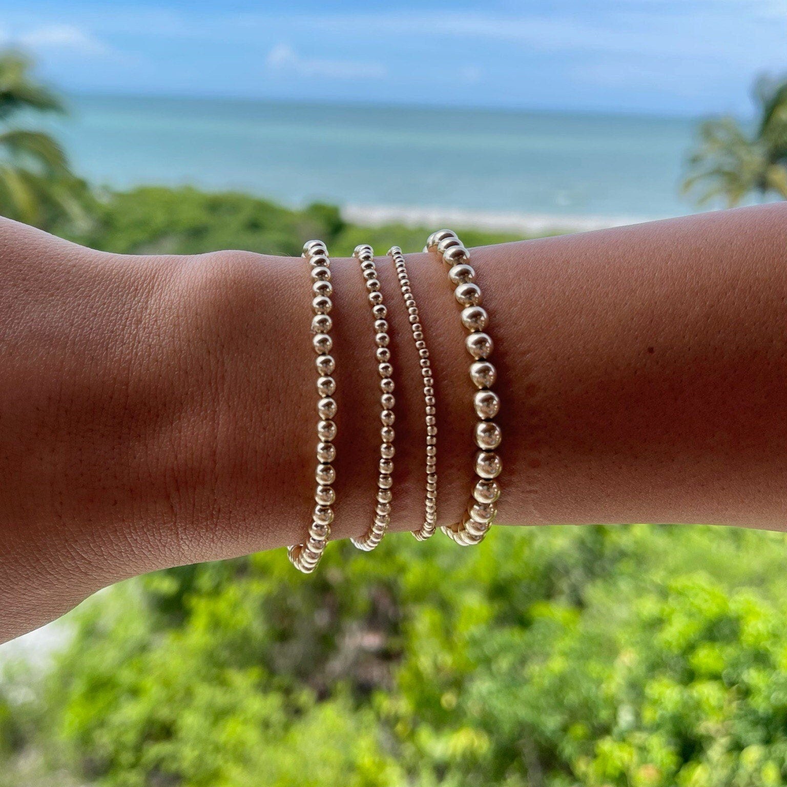 Gold Beaded Bracelet 2mm Hannah May Jewelry