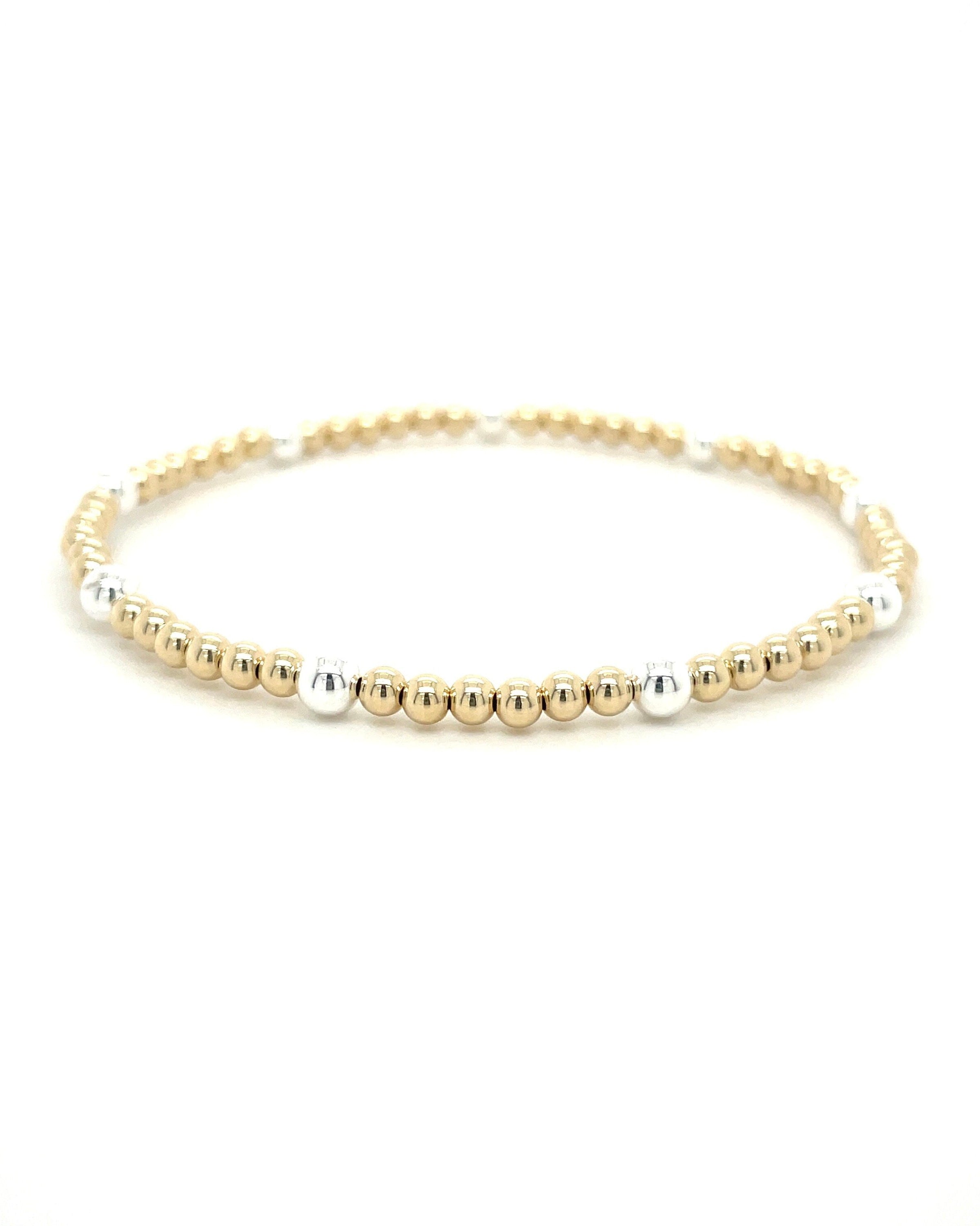 Gold and Silver Beaded Bracelet by Hannah May Jewelry