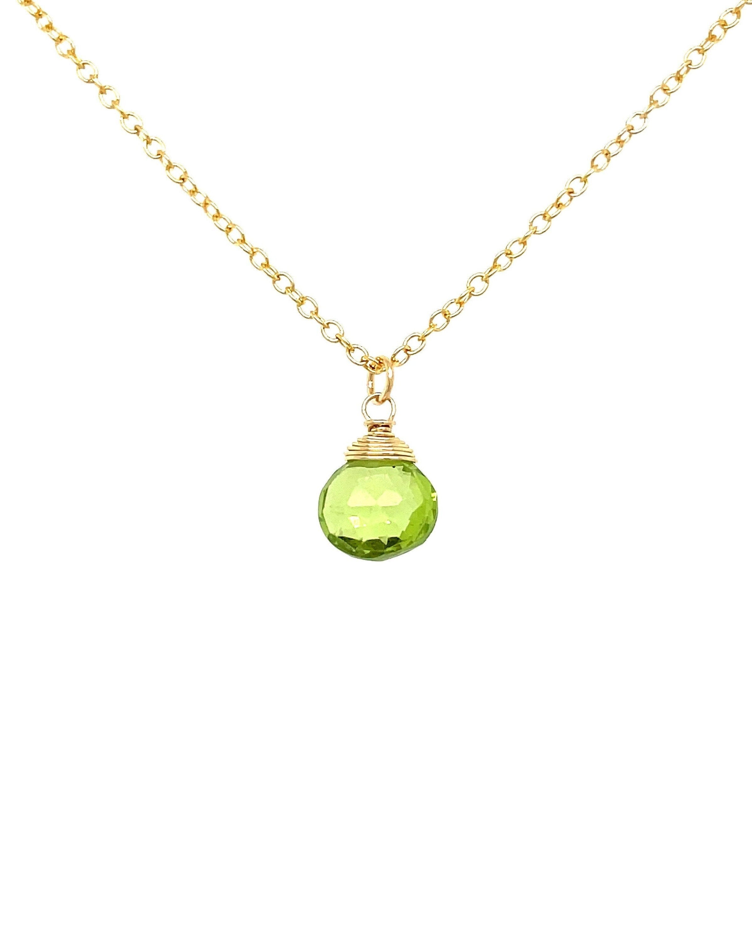 Peridot Necklace, August Birthstone Hannah May Jewelry