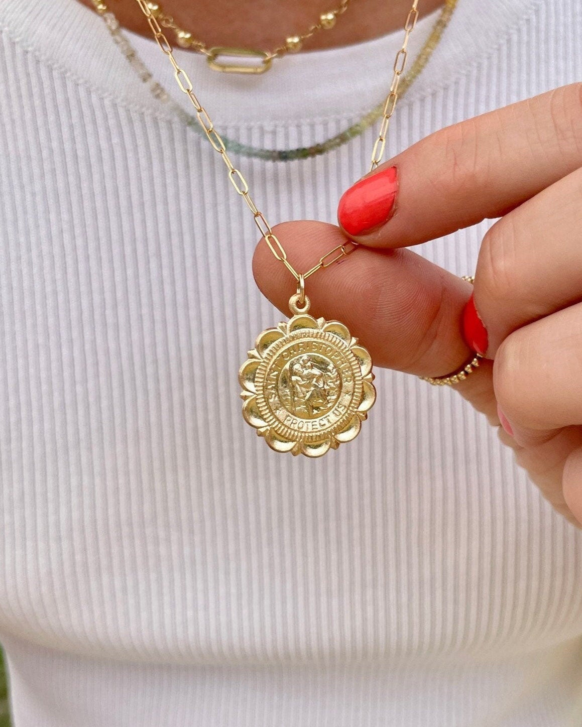 Large Gold Charm Necklace by Hannah May Jewelry