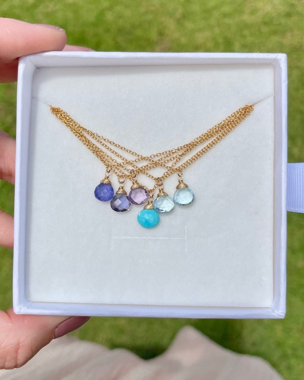 Blue Topaz Necklace, December Birthstone Hannah May Jewelry