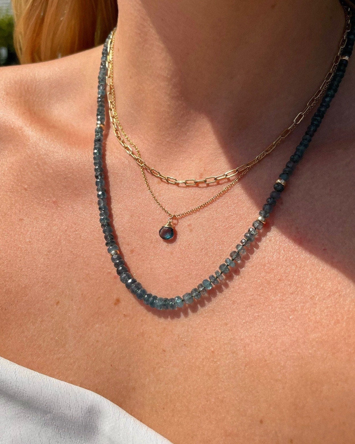 London Blue Topaz Necklace, December Birthstone Hannah May Jewelry