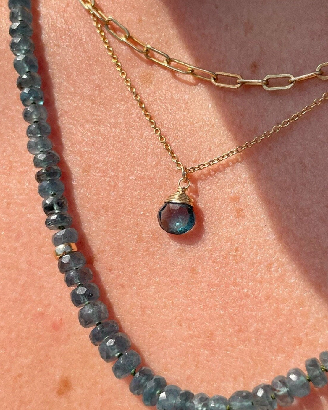 London Blue Topaz Necklace, December Birthstone Hannah May Jewelry