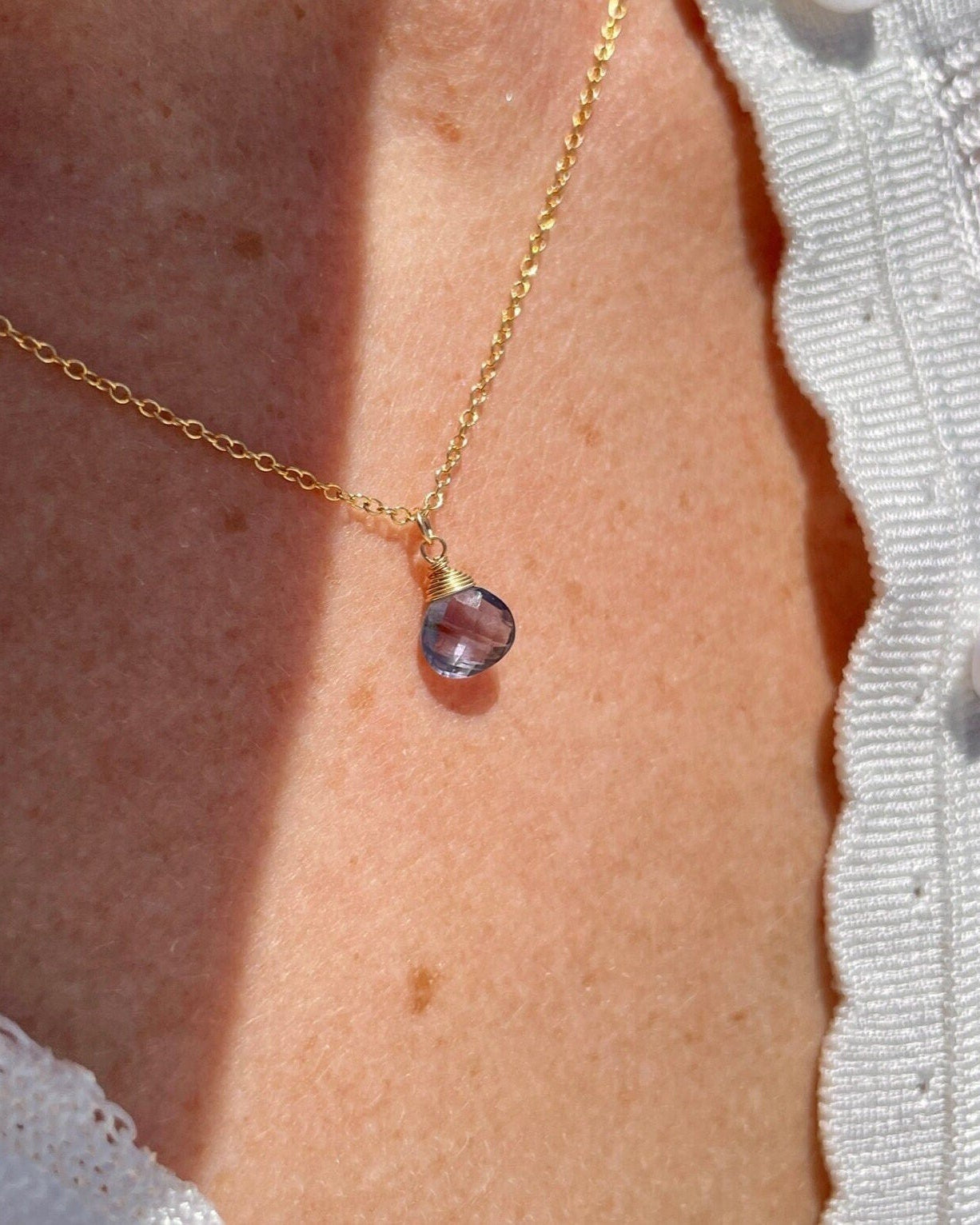 Iolite Necklace, September Birthstone Hannah May Jewelry