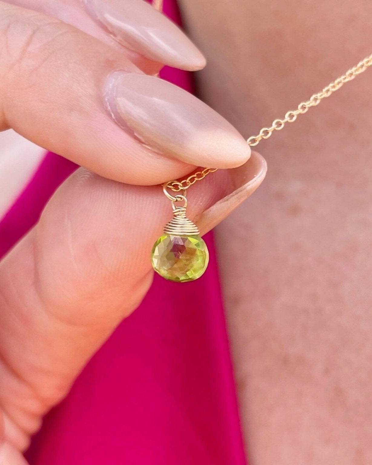 Peridot Necklace, August Birthstone Hannah May Jewelry