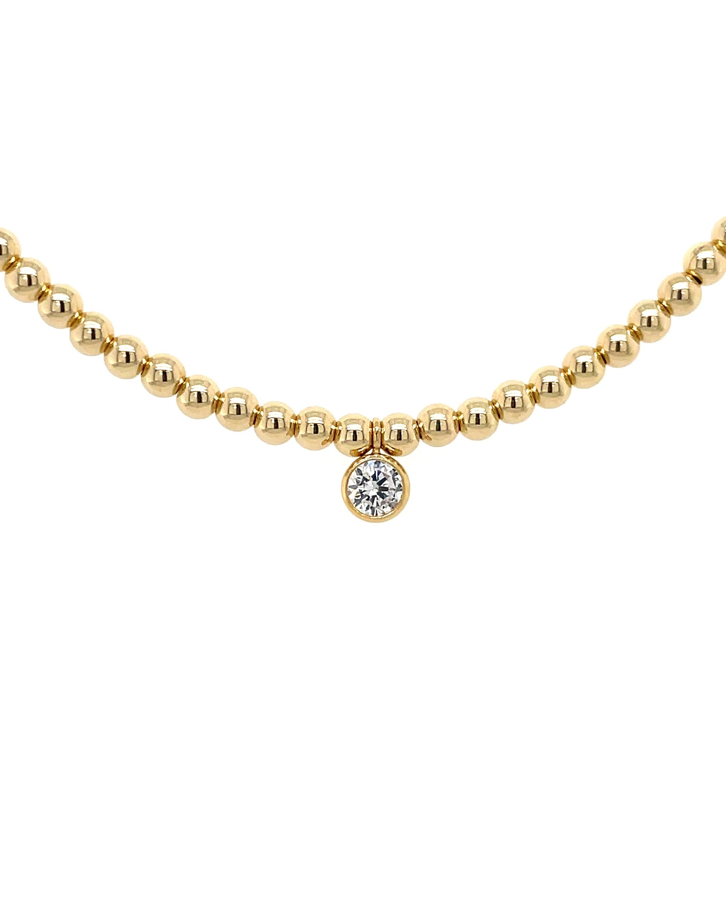 CZ Beaded Gold Necklace by Hannah May Jewelry