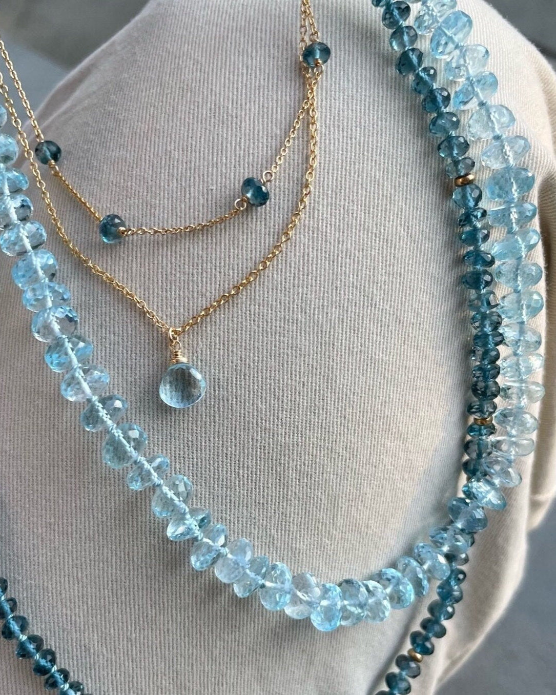 Blue Topaz Necklace, December Birthstone Hannah May Jewelry