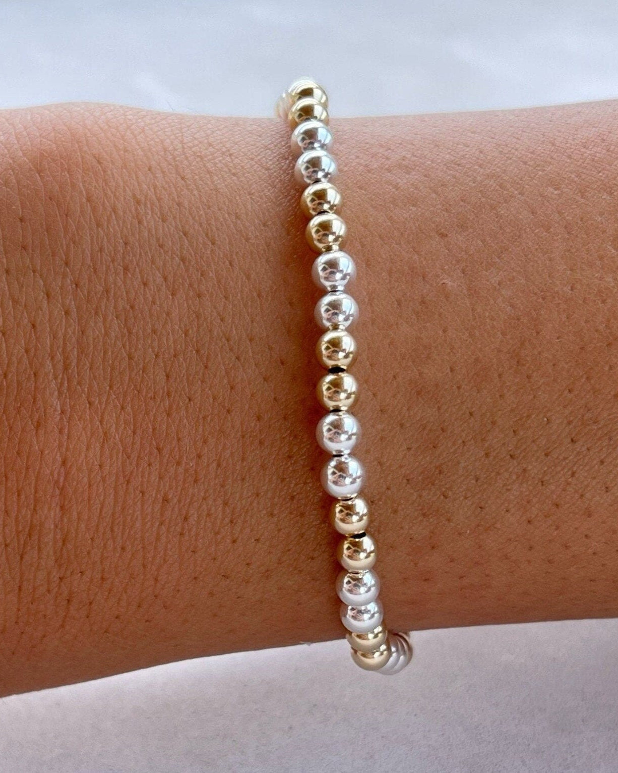 Mixed Metal Beaded Bracelet by Hannah May Jewelry