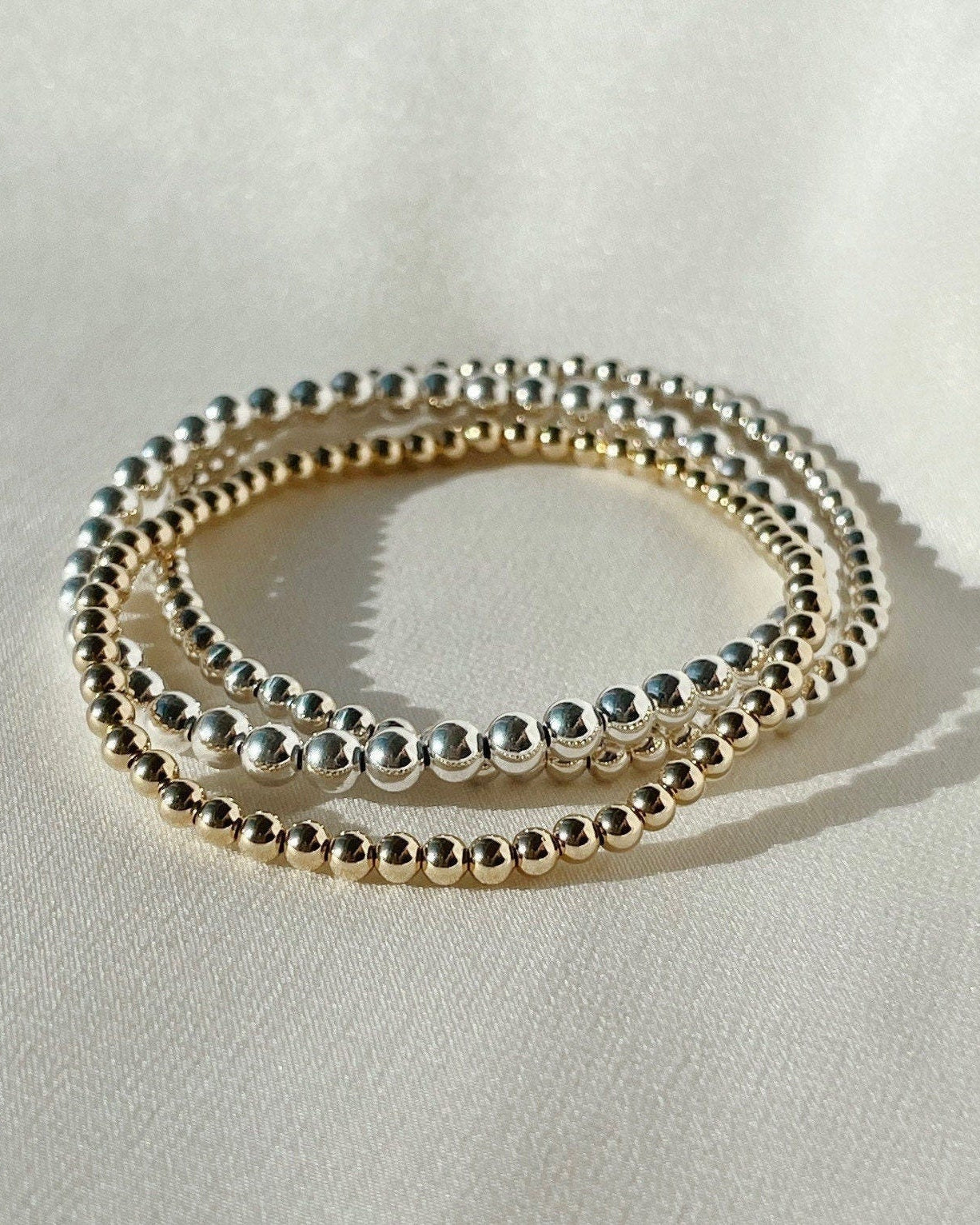 4mm Gold Beaded Bracelet by Hannah May Jewelry