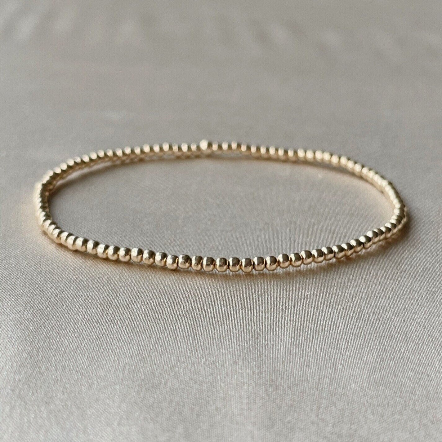 Gold Beaded Bracelet 2mm Hannah May Jewelry