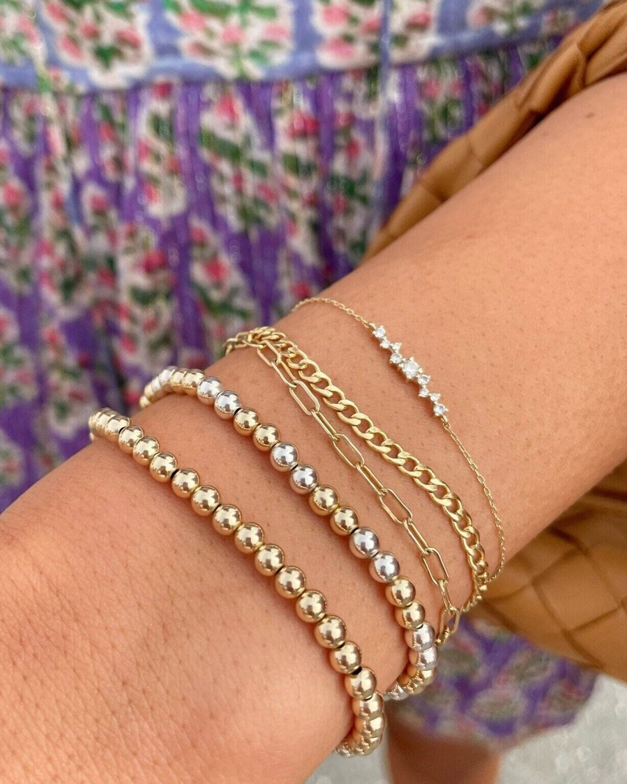 Mixed Metal Beaded Bracelet by Hannah May Jewelry