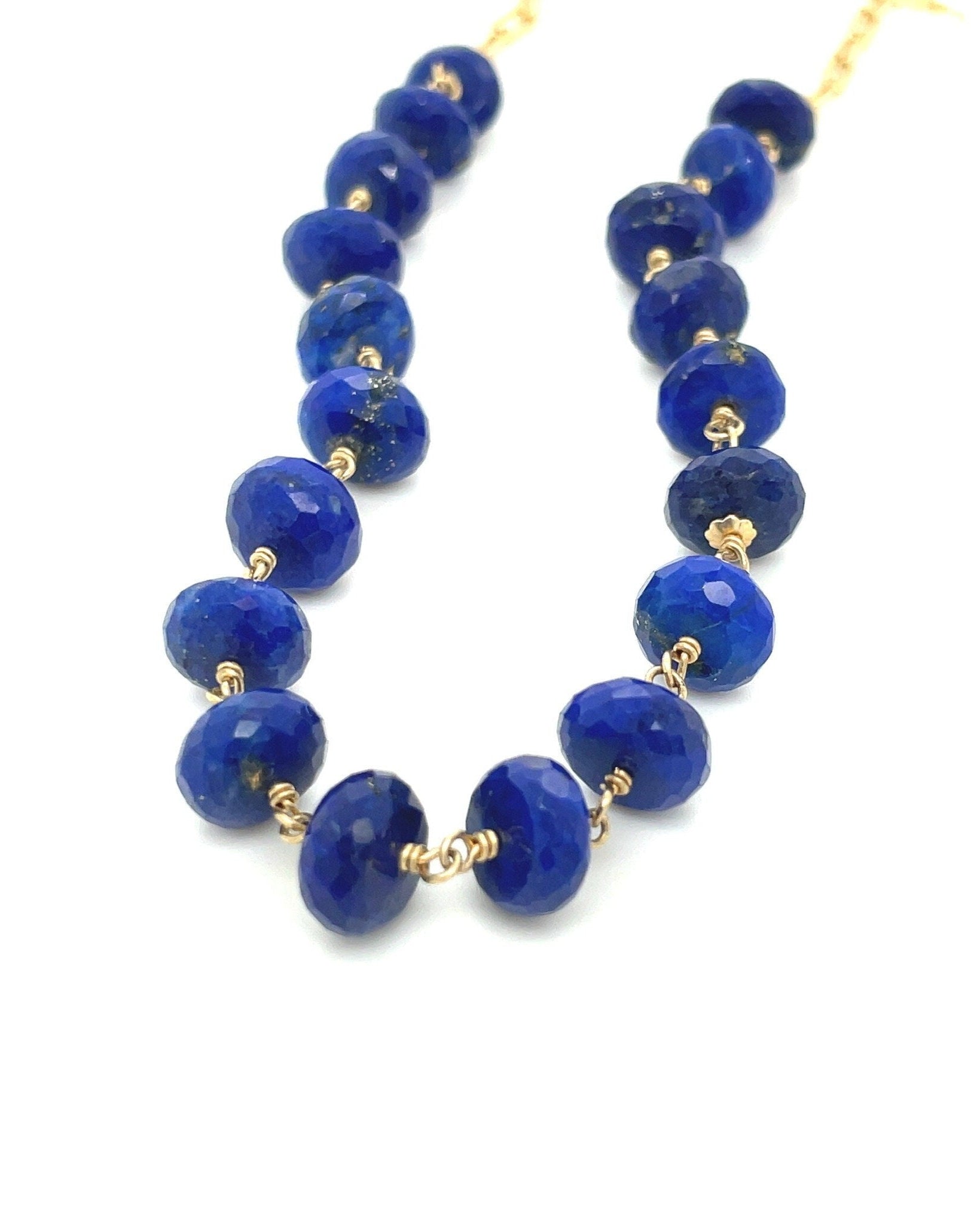 Lapis Lazuli Chain Link Necklace by Hannah May Jewelry