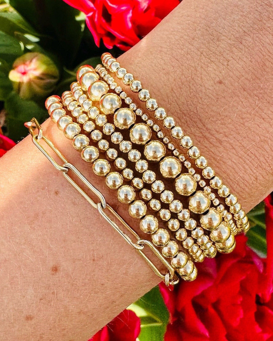 4mm Gold Beaded Bracelet by Hannah May Jewelry