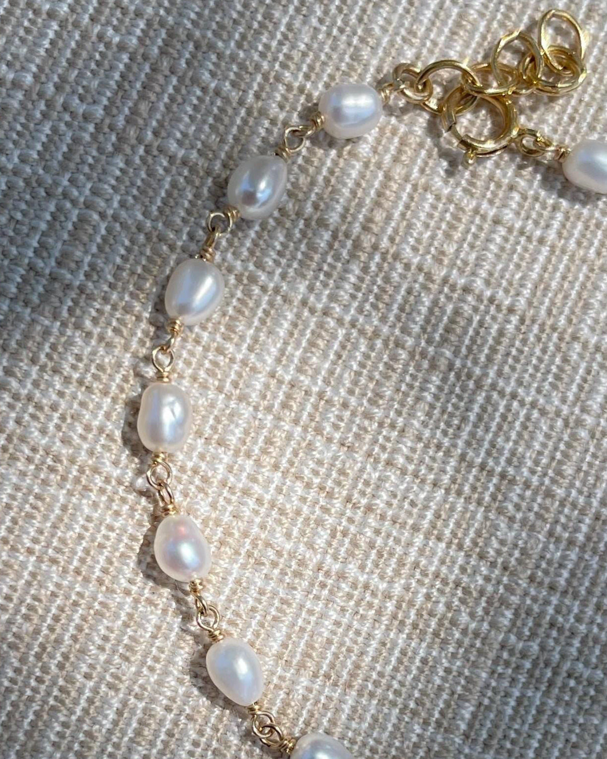 Pearl Bracelet Gem Chain Hannah May Jewelry