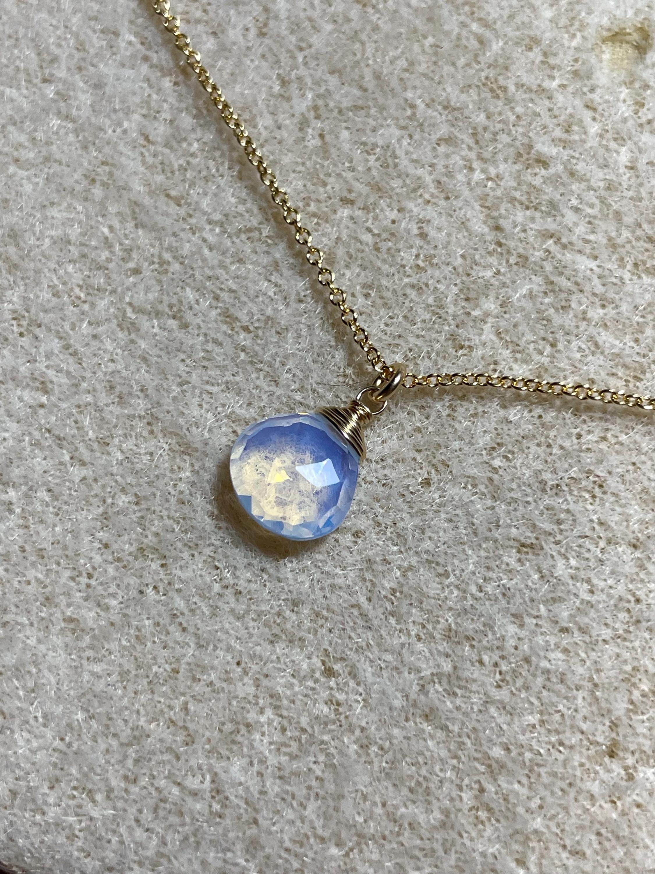 Opalite Gem Drop Necklace Hannah May Jewelry