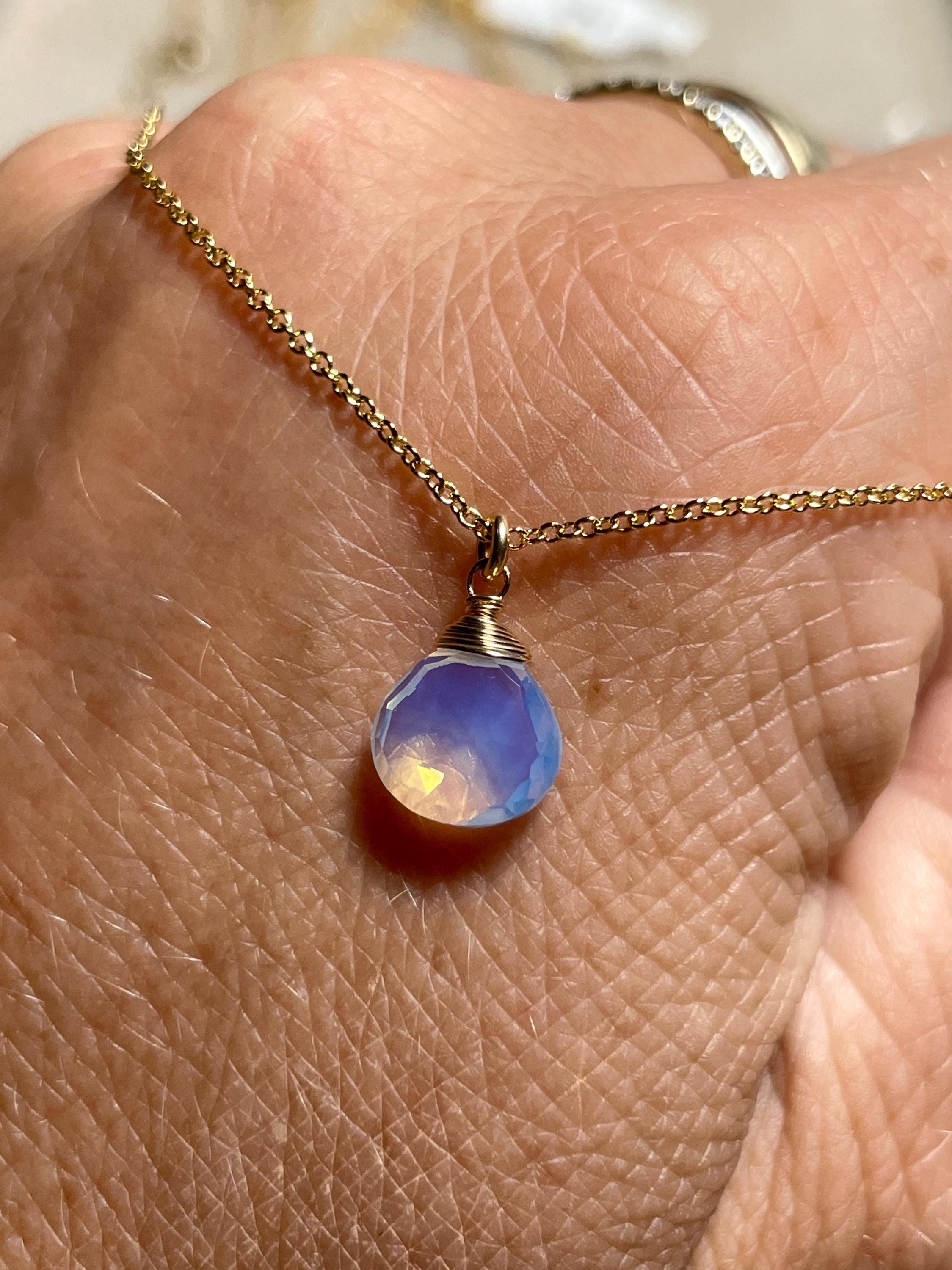 Opalite Gem Drop Necklace Hannah May Jewelry