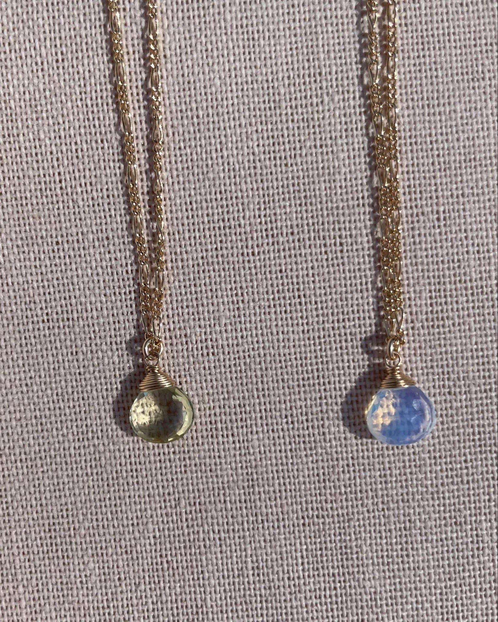 Opalite Gem Drop Necklace by Hannah May Jewelry