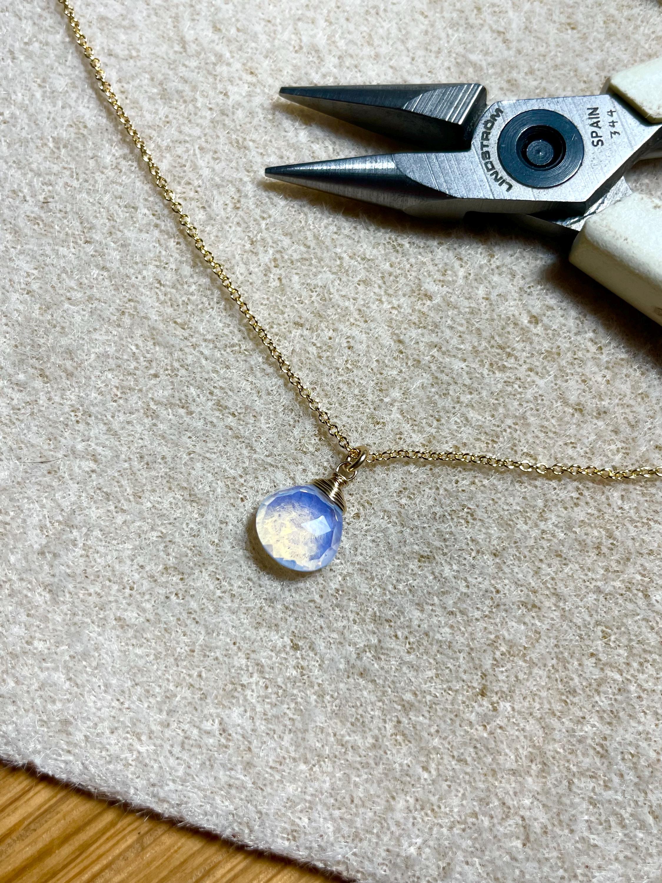 Opalite Gem Drop Necklace Hannah May Jewelry