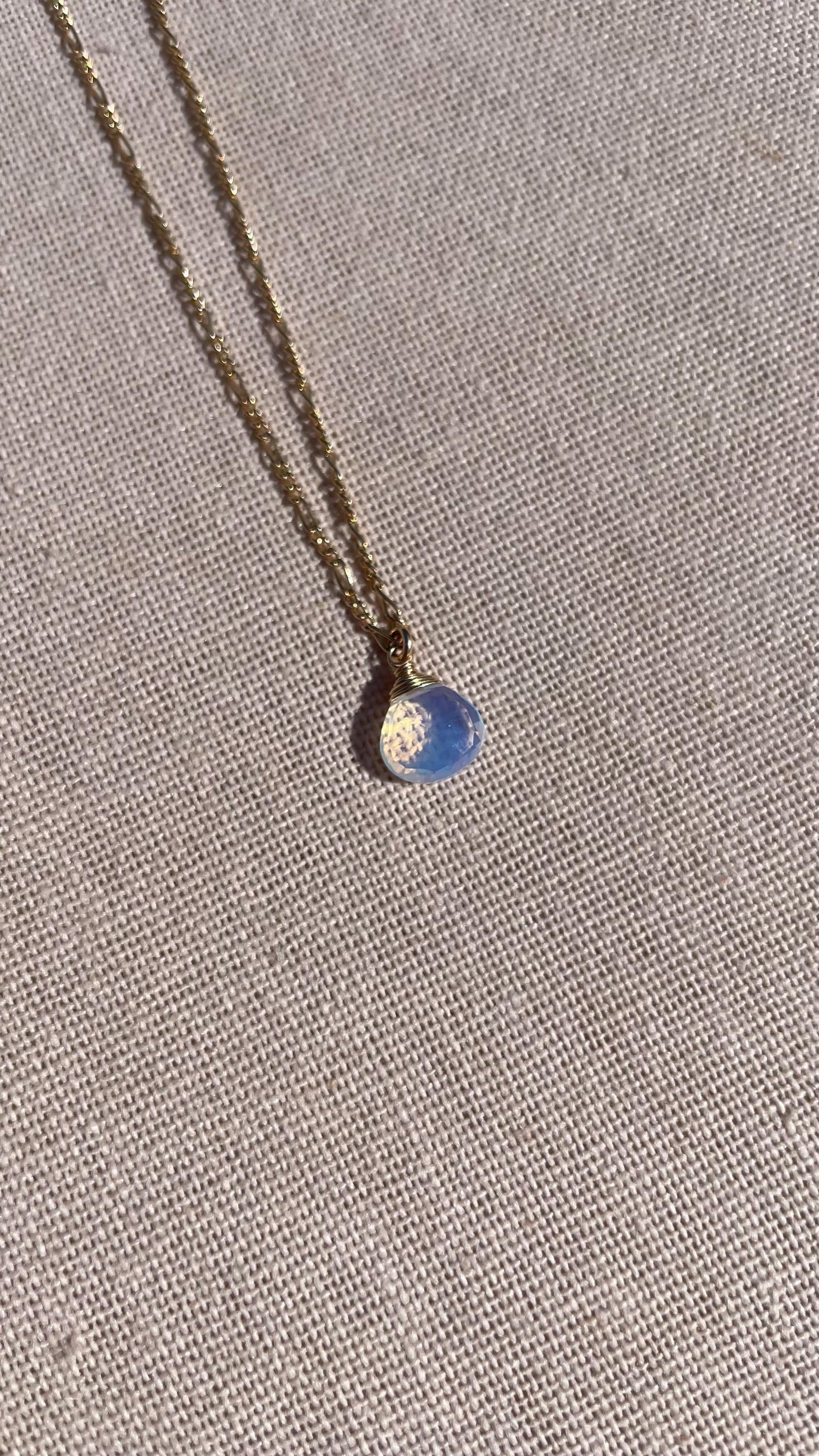 Opalite Gem Drop Necklace Hannah May Jewelry