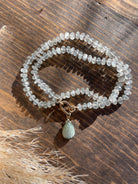 White Moonstone Silk Knotted Necklace Hannah May Jewelry